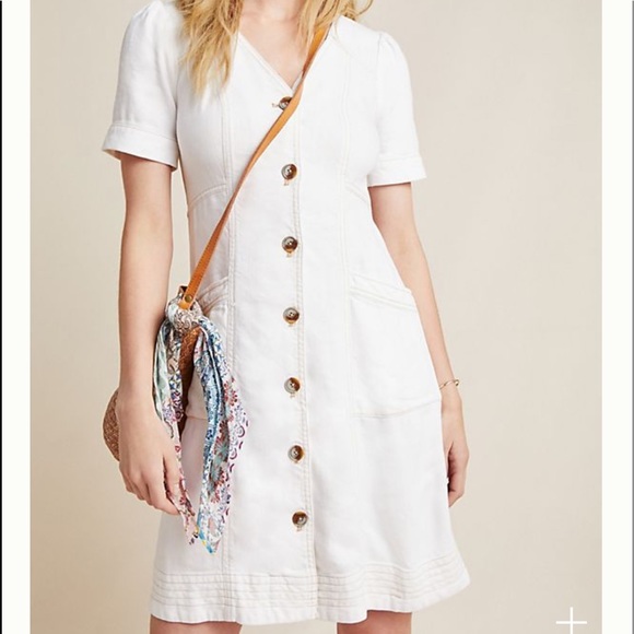Anthropologie Dresses & Skirts - ANTHROPOLOGIE PILCRO Button down white dress